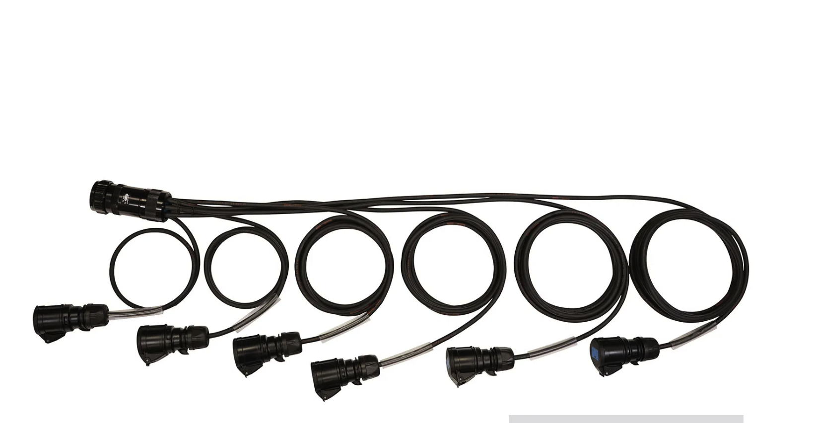 Socapex 19-Pin Male - 16A Female 1.5mm Staggered Fan-Out Cable